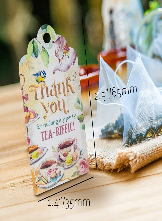 Summer-Ray.com Summer-Ray 50pcs Tea Party Thank You Tags for Bridal Shower, Baby Shower, Birthday Party – Afternoon Tea Theme Favor Tags - Image 4
